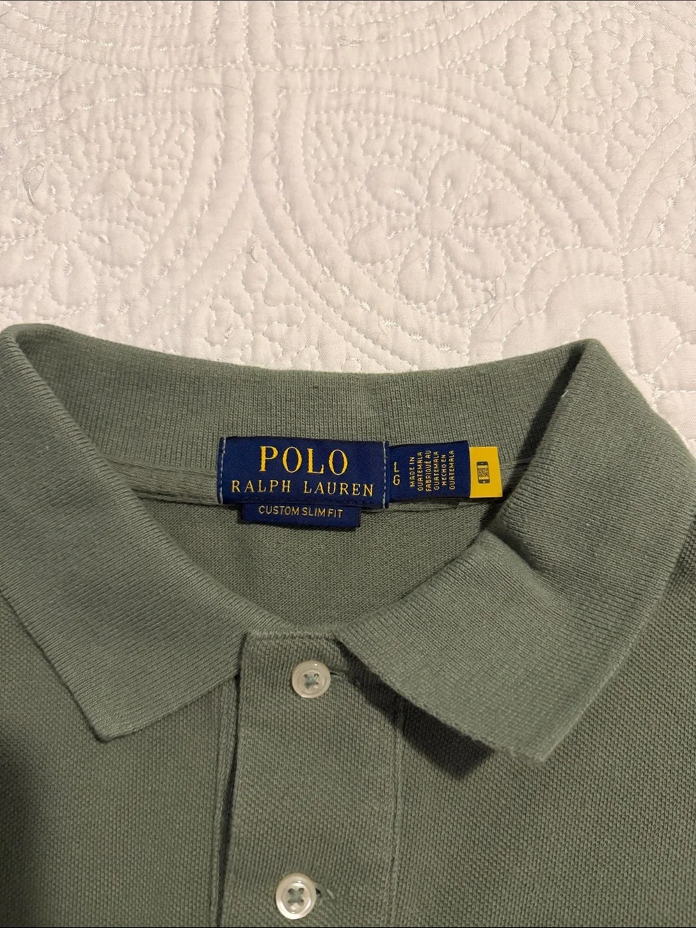 Polo by Ralph Lauren Men's Olive Green Custom Slim Fit Polo Shirt